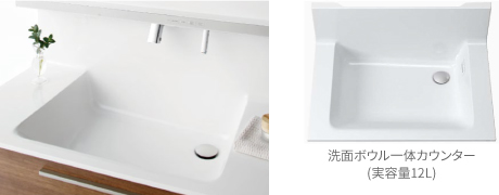 広々設計の水洗ボウル