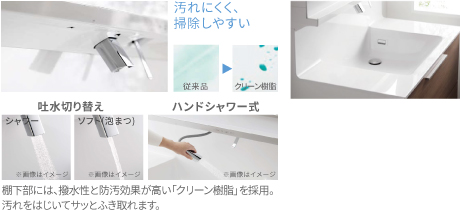 お掃除ラクラク水洗