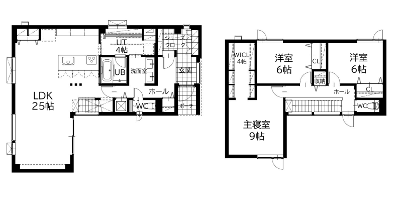 間取図:2階建て 3LDK