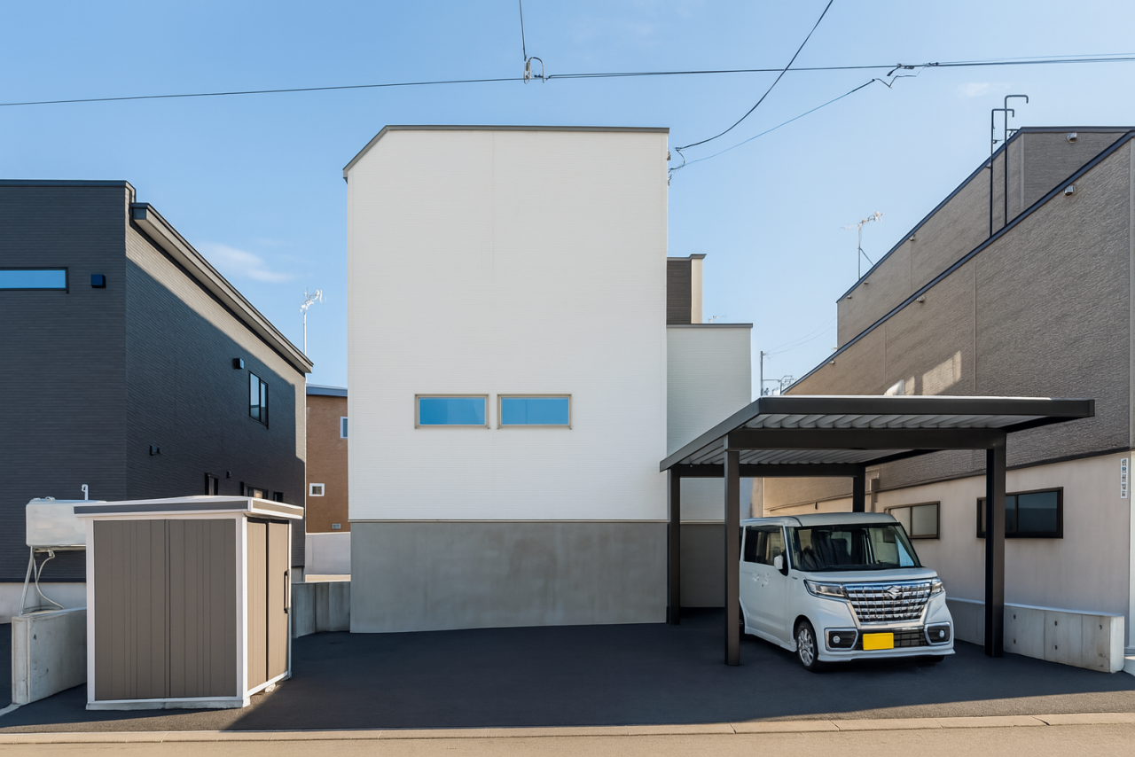 外観：地形を考慮しつつも美しさを損なわない外観