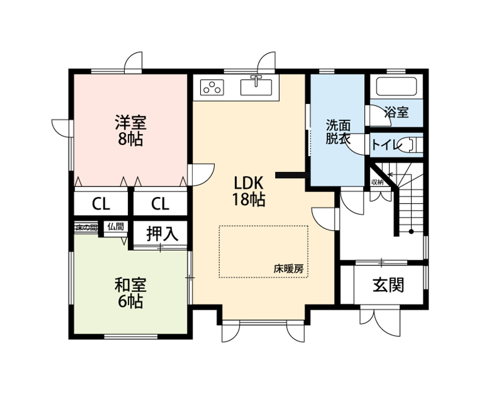 間取図：リフォーム前の間取図