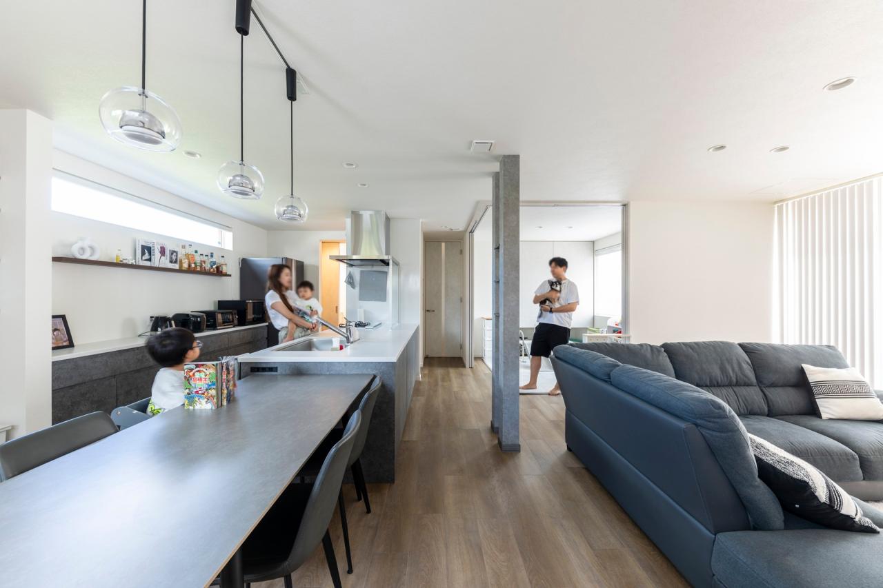 どこにいても家族を感じれるLDKで安心を