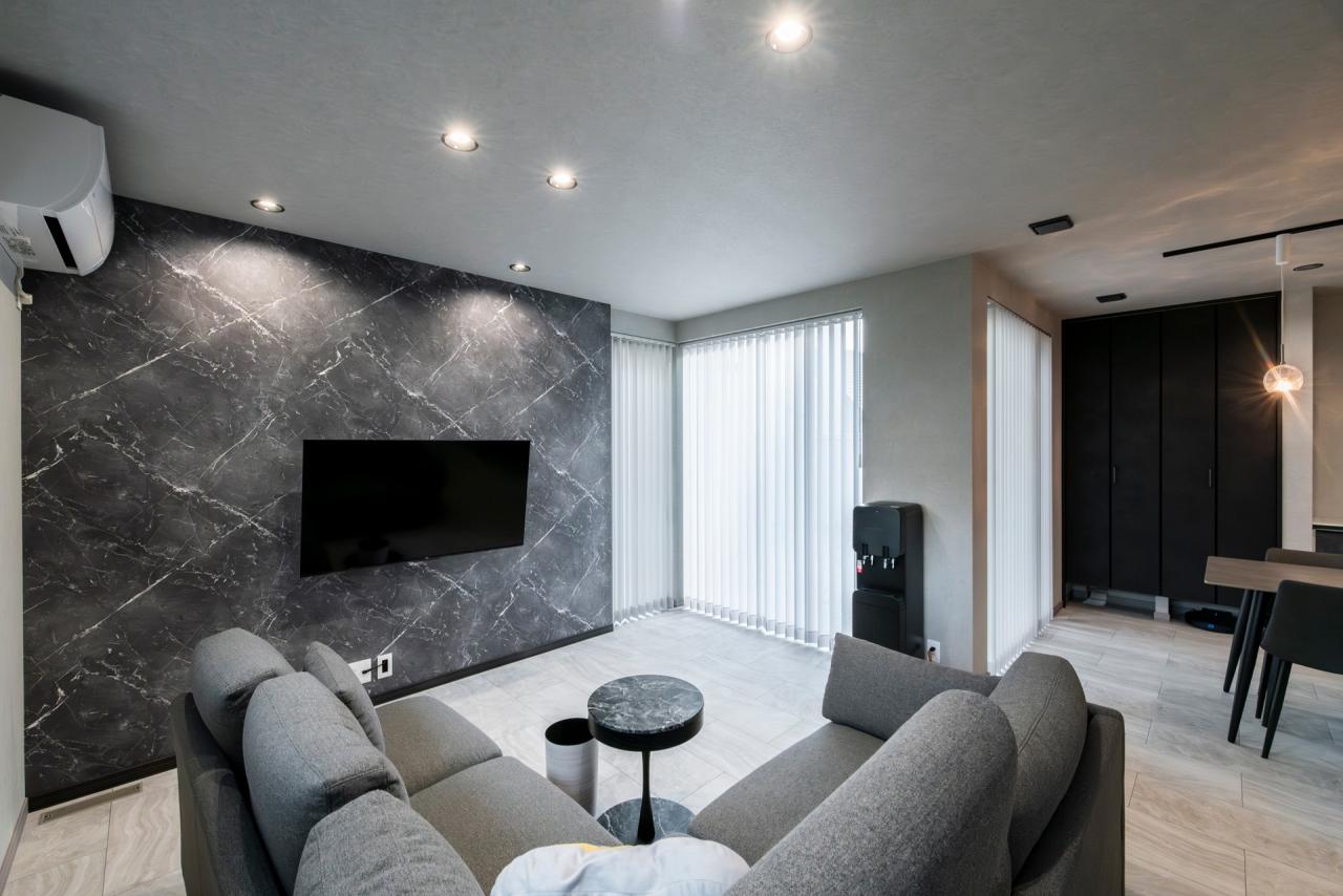 L型に配置することでLDK全体に採光を確保した間取