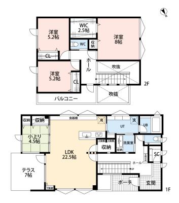 間取図：動線や収納など考慮されたプランニング